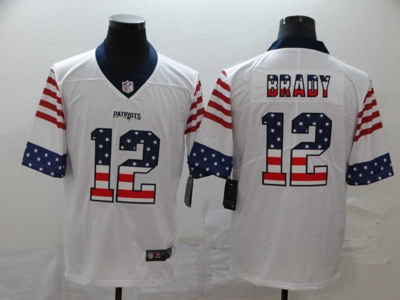 Nike Patriots 12 Tom Brady White USA Flag Fashion Limited Jersey,We sell and wholesale Nike Patriots 12 Tom Brady White USA Flag Fashion Limited Jersey on line form chian!